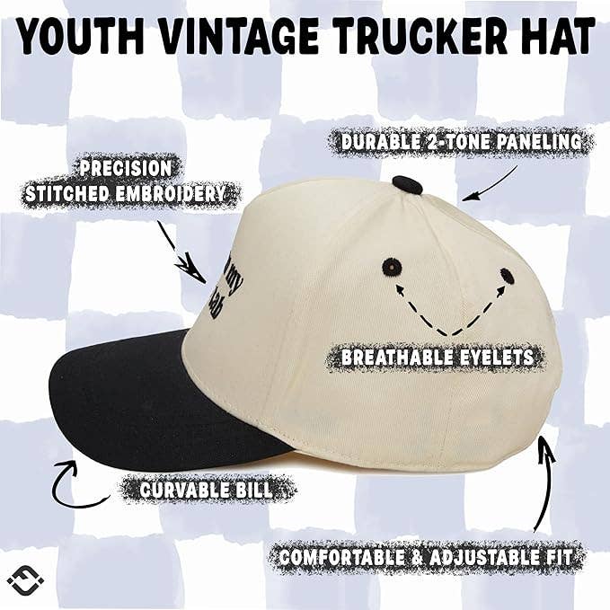 Kid/Baby 2-Tone Cap: Put It on My Dad's Tab (Black/Beige)