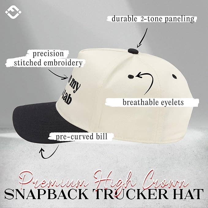 Two Tone Cap: Put It On My Mom's Tab - Black/Beige