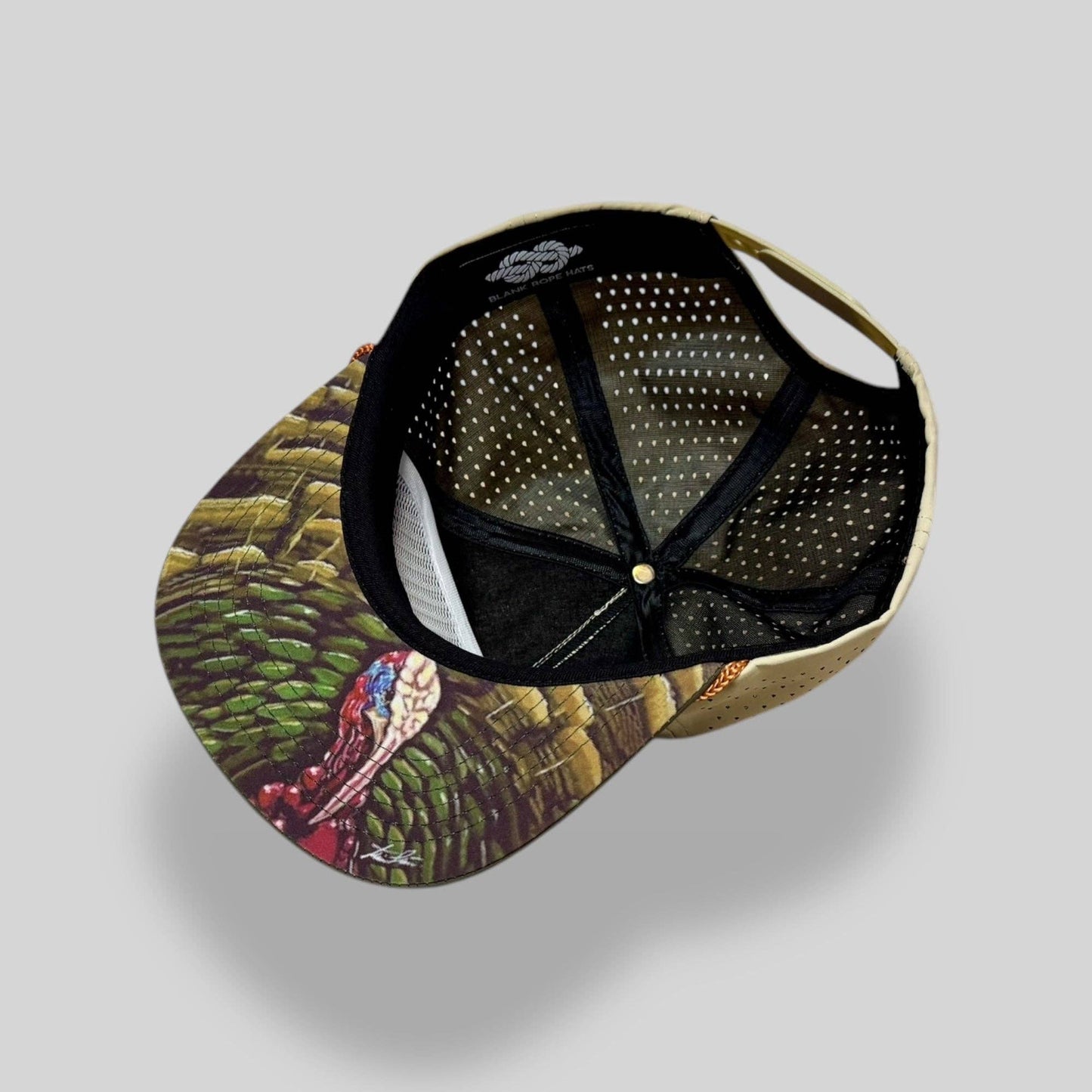 Polyester Ripstop Custom Printed Tan-Green Turkey Underbill / Copper Rope