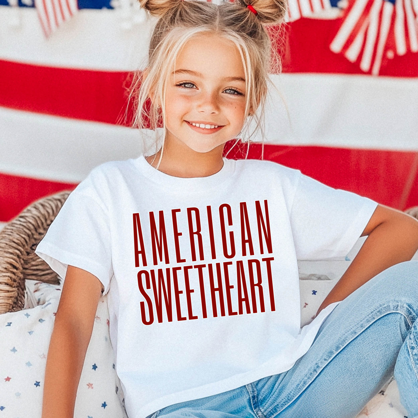 Girls 4th of July Tee | American Sweetheart