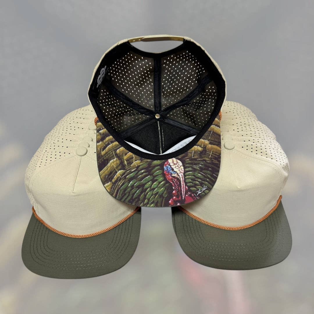 Polyester Ripstop Custom Printed Tan-Green Turkey Underbill / Copper Rope