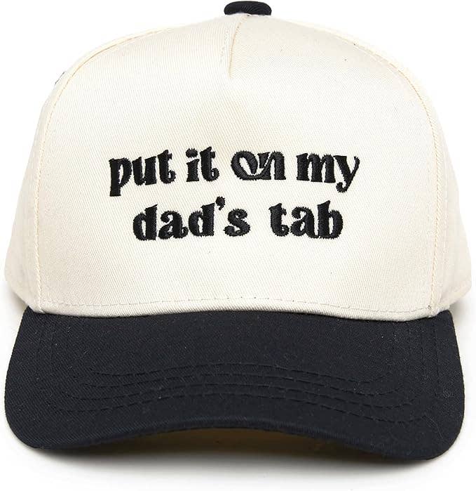 Kid/Baby 2-Tone Cap: Put It on My Dad's Tab (Black/Beige)