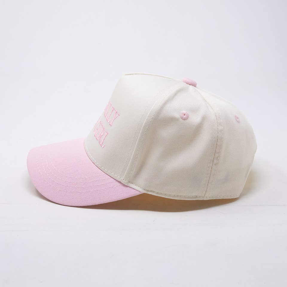 Kid/Baby 2-Tone Cap: Literally Just a Girl - Rose/Beige