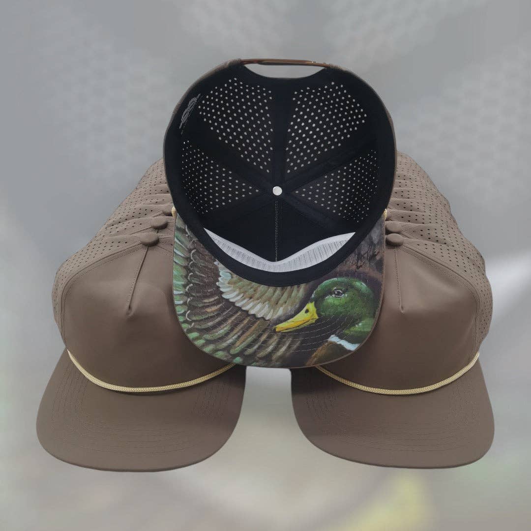 Polyester Custom Printed Brown Mallard Duck Underbill / Beige Rope