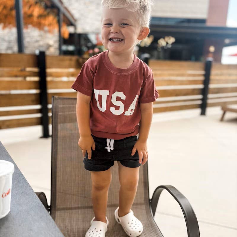 Kids 4th of July USA Patriotic Graphic Tee | Comfort Colors